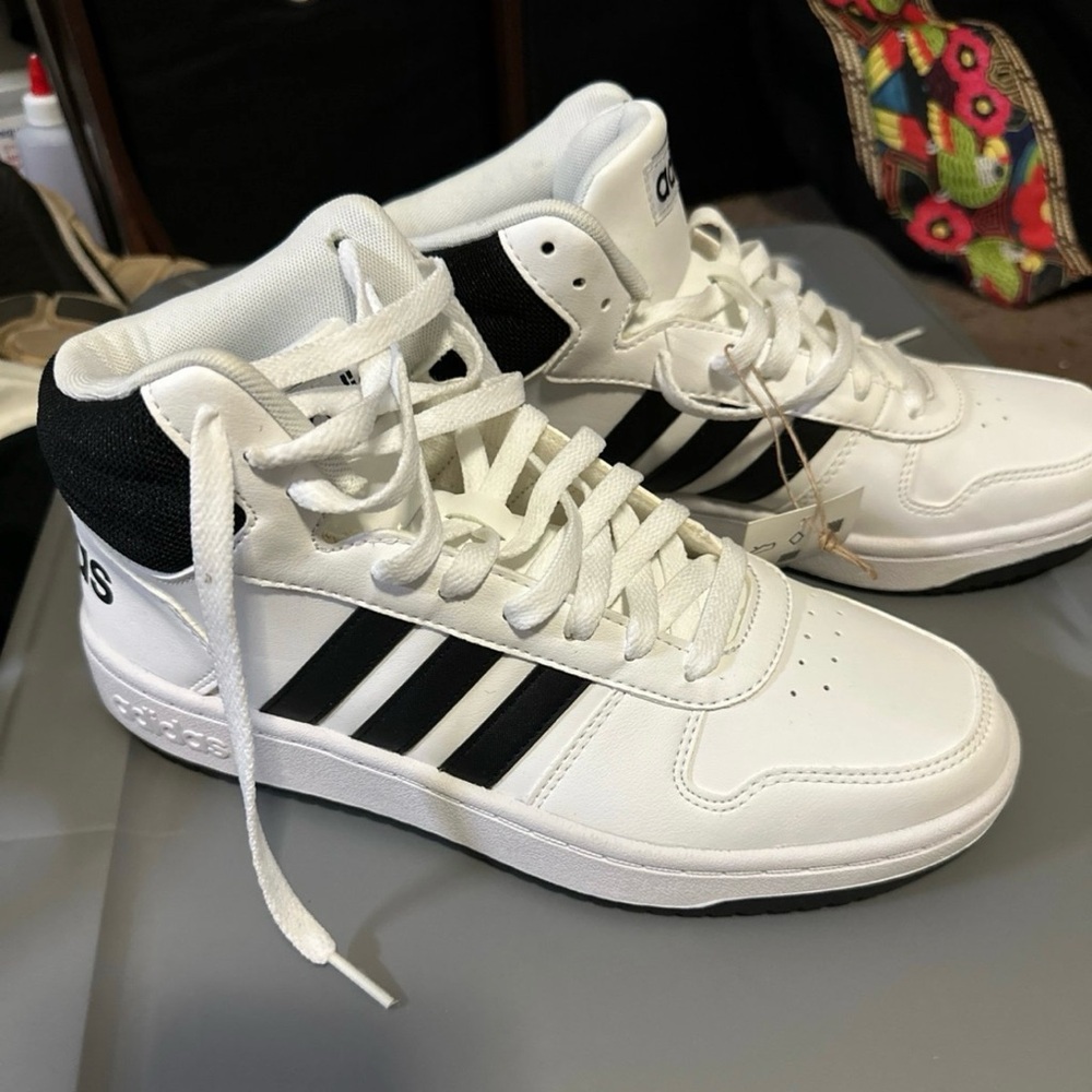 Adidas White and Black High-Tops